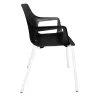 GELATI│Chaise 4 pieds tubes en acier│Noir/Blanc
