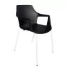 GELATI│Chaise 4 pieds tubes en acier│Noir/Blanc