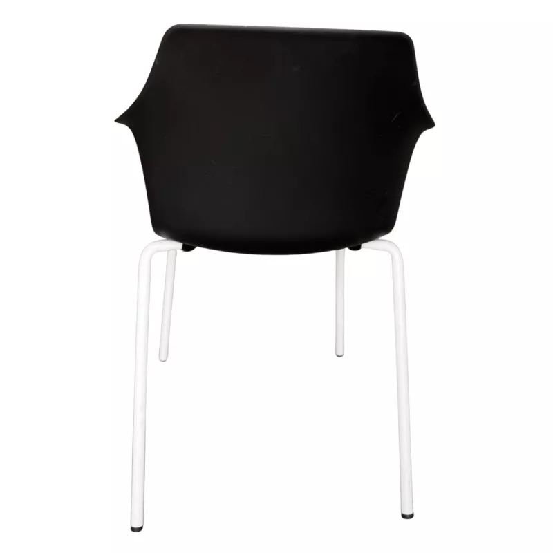 GELATI│Chaise 4 pieds tubes en acier│Noir/Blanc