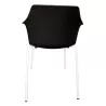 GELATI│Chaise 4 pieds tubes en acier│Noir/Blanc