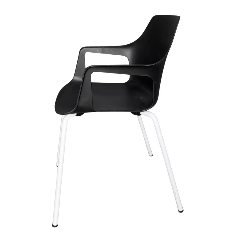 GELATI│Chaise 4 pieds tubes en acier│Noir/Blanc