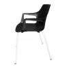 GELATI│Chaise 4 pieds tubes en acier│Noir/Blanc