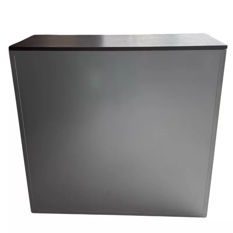 JG GROUP│Armoire basse rideau + Top│L120xH116.5 cm│Wengé/Gris anthracite