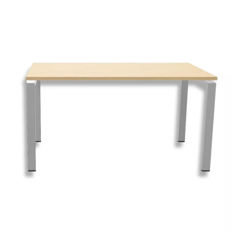 CONECT│Bureau droit L 140 x 80│Chêne naturel - Gris aluminium
