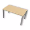 CONECT│Bureau droit L 140 x 80│Chêne naturel - Gris aluminium