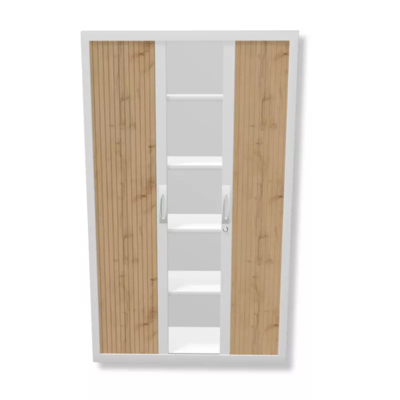 CORTINA│Armoire rideau L 120 x H 198 cm│Gris aluminium - rideaux acacia