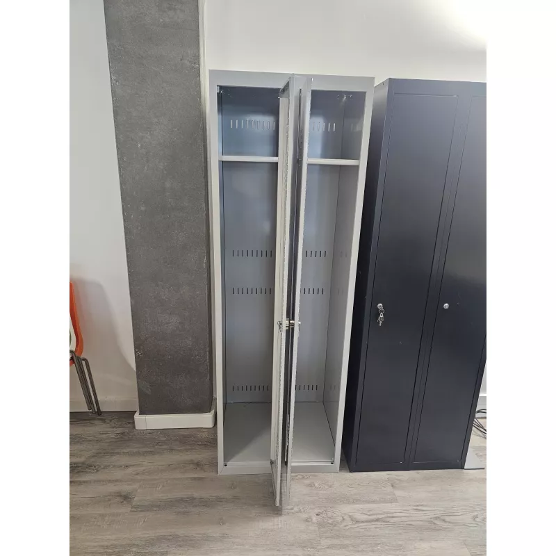 EOL│Vestiaire L 60 x p 50 x H 180 cm - 2 casiers - Industrie Propre │Gris clair