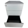 STEELCASE│Caisson sous bureau 3 tiroirs - 666│Profondeur 54 cm│Gris aluminium