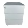 STEELCASE│Caisson sous bureau 3 tiroirs - 666│Profondeur 54 cm│Gris aluminium