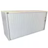 LO LISTA│Armoire rideau L 120 x H 75 cm│Gris Alu/Erable blanc