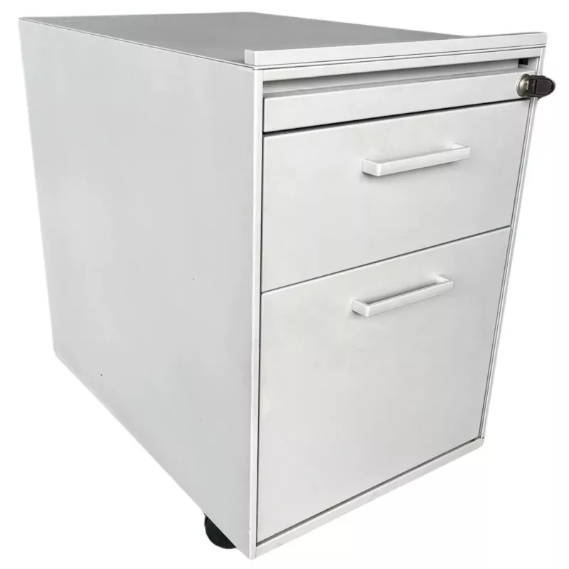 LO LISTA│Caisson sous bureau 964 - 3 Tiroirs │Profondeur 60 cm│Gris alu/Gris clair