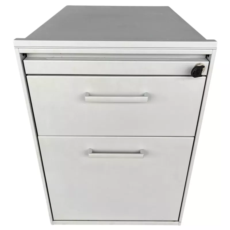 LO LISTA│Caisson sous bureau 964 - 3 Tiroirs │Profondeur 60 cm│Gris alu/Gris clair