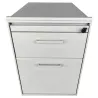 LO LISTA│Caisson sous bureau 964 - 3 Tiroirs │Profondeur 60 cm│Gris alu/Gris clair