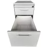 LO LISTA│Caisson sous bureau 964 - 3 Tiroirs │Profondeur 60 cm│Gris alu/Gris clair