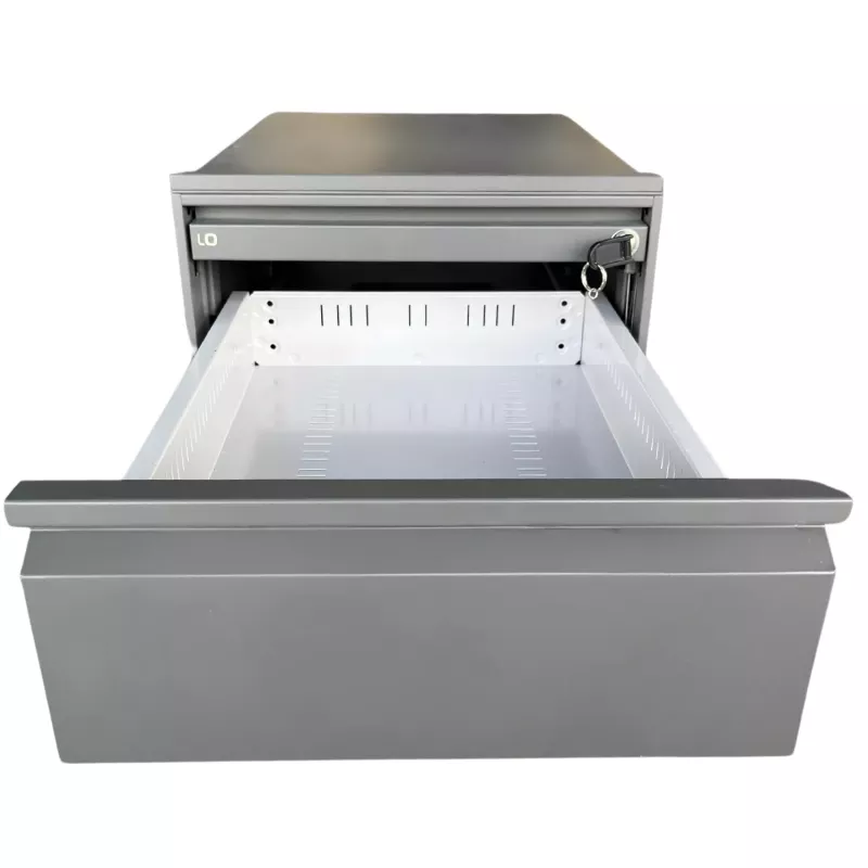 LO LISTA│Caisson sous bureau 964 - 3 Tiroirs │Profondeur 60 cm│Gris anthracite/Gris clair