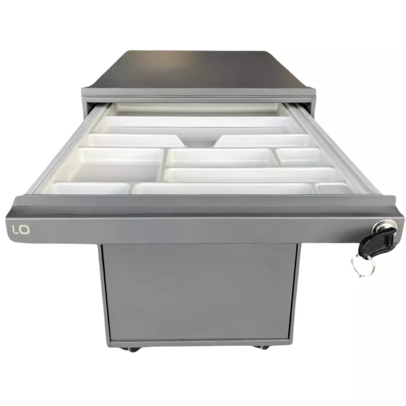 LO LISTA│Caisson sous bureau 964 - 3 Tiroirs │Profondeur 60 cm│Gris anthracite/Gris clair
