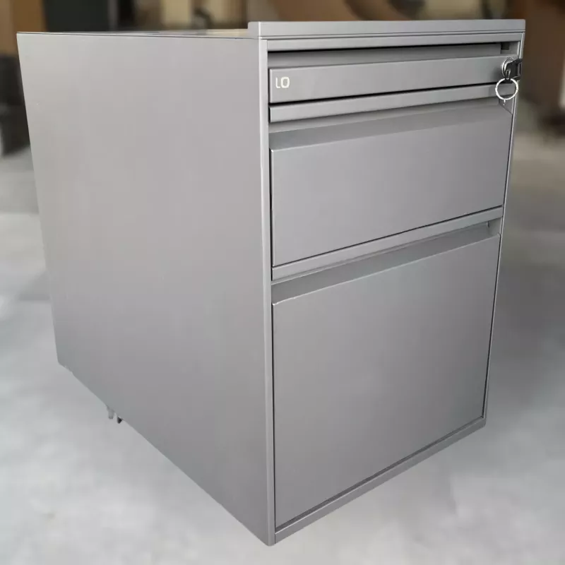 LO LISTA│Caisson sous bureau 964 - 3 Tiroirs │Profondeur 60 cm│Gris anthracite/Gris clair