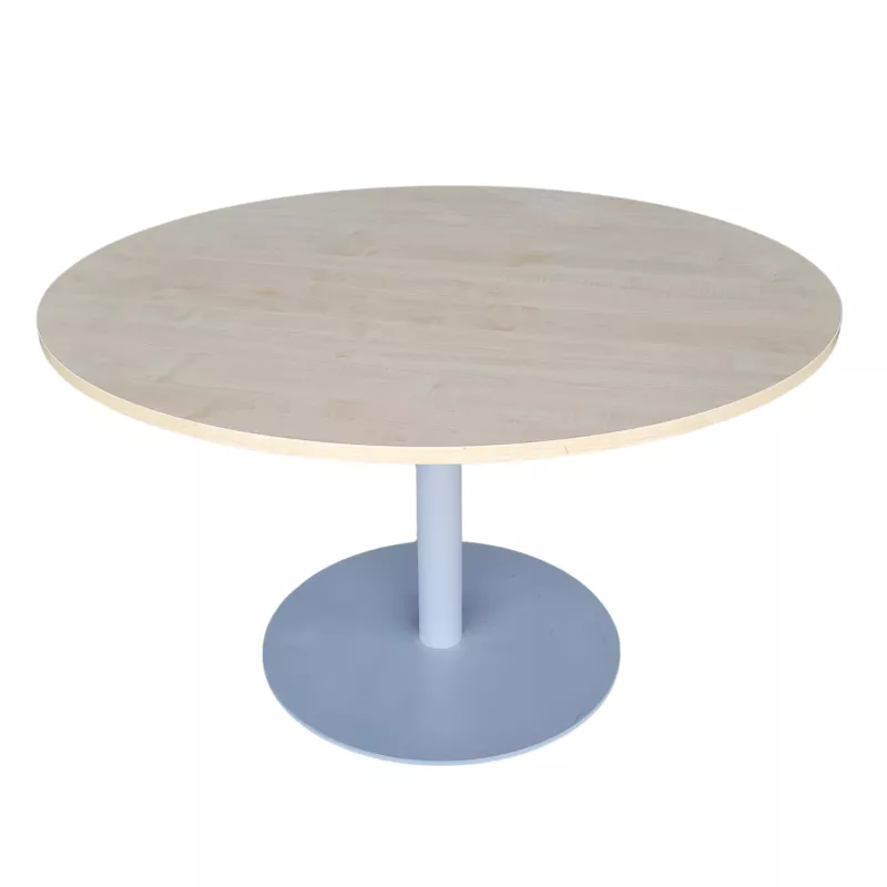 SANMA│Table ronde ø 120cm│Erable blanc / gris aluminium