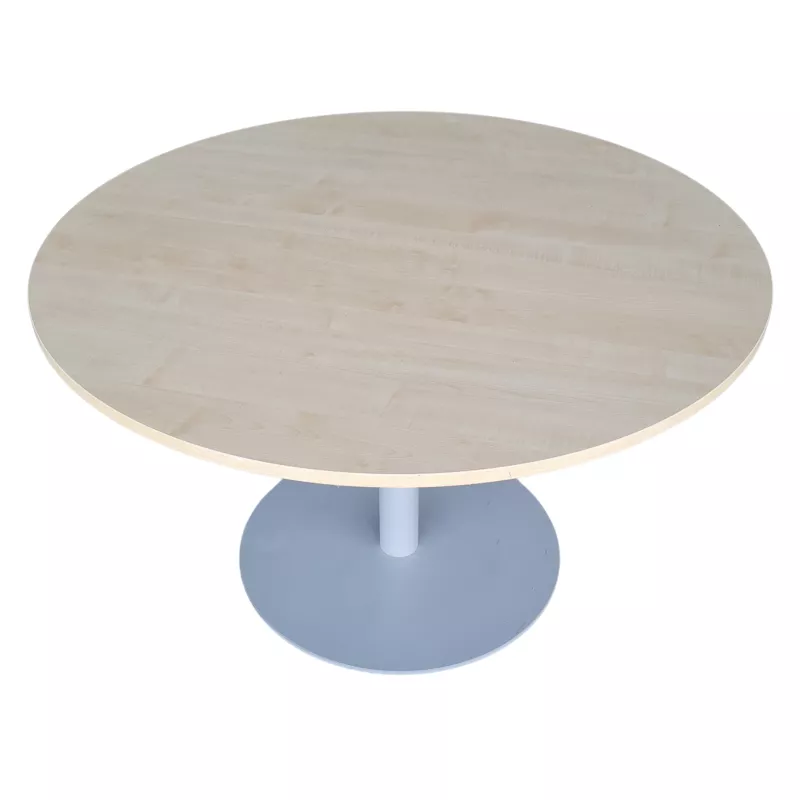 SANMA│Table ronde ø 120cm│Erable blanc / gris aluminium