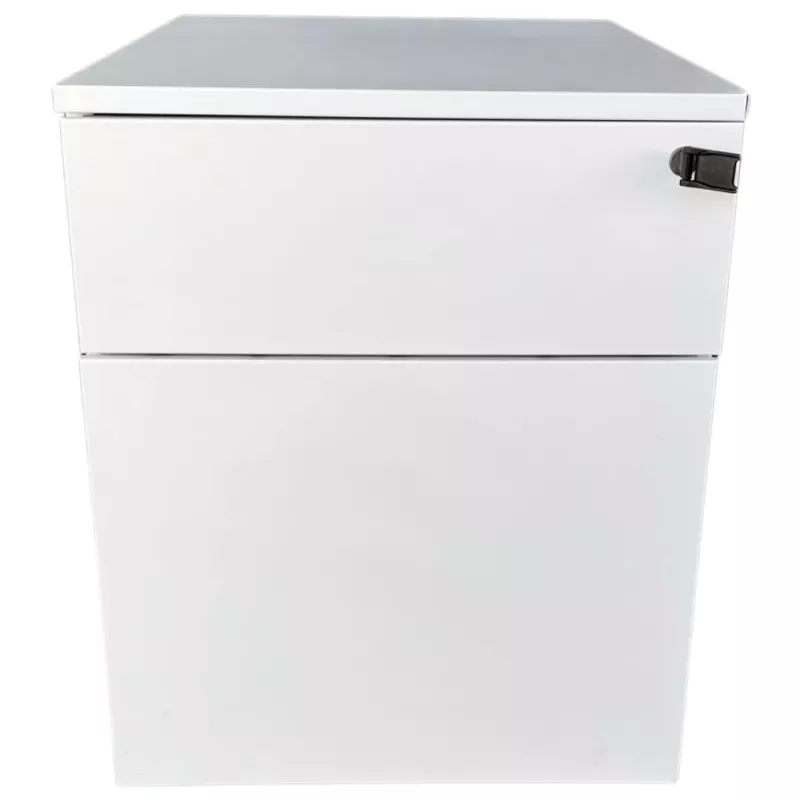 STEELCASE│Caisson sous bureau 2 tiroirs - 64│Profondeur 60 cm│Blanc / Noir