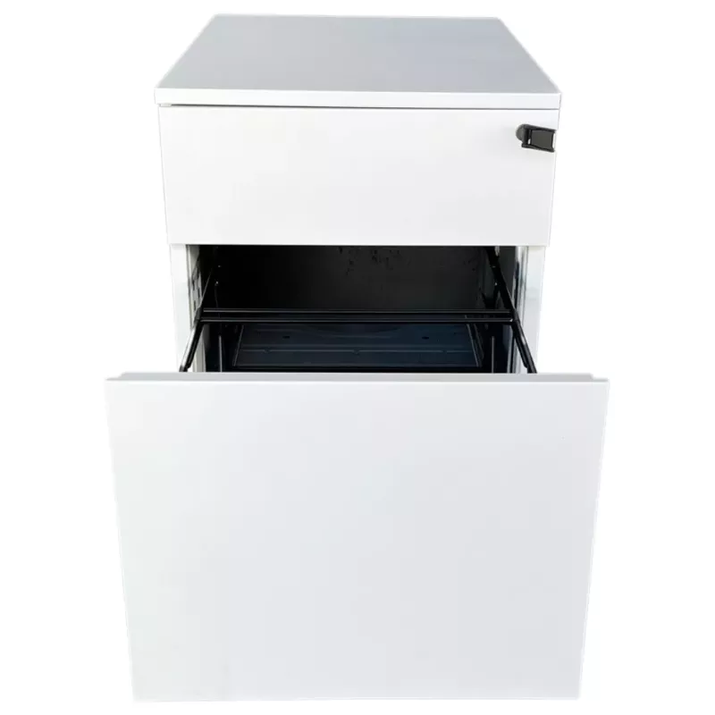 STEELCASE│Caisson sous bureau 2 tiroirs - 64│Profondeur 60 cm│Blanc / Noir