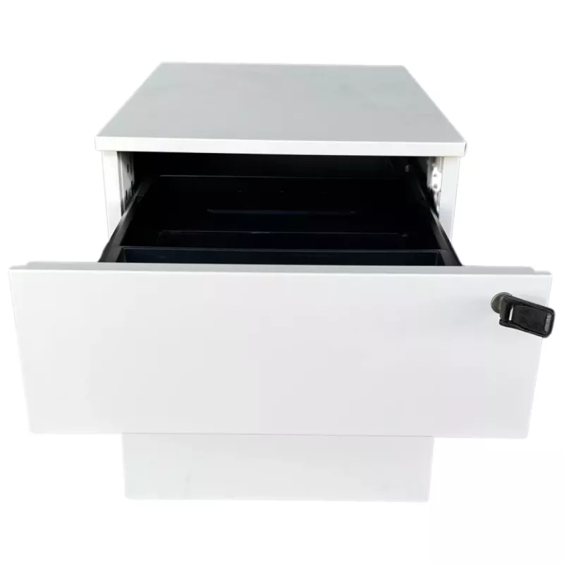 STEELCASE│Caisson sous bureau 2 tiroirs - 64│Profondeur 60 cm│Blanc / Noir