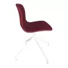 TROY│Chaise d'accueil / collectivité - Tissu│4 branches│Rouge bordeaux