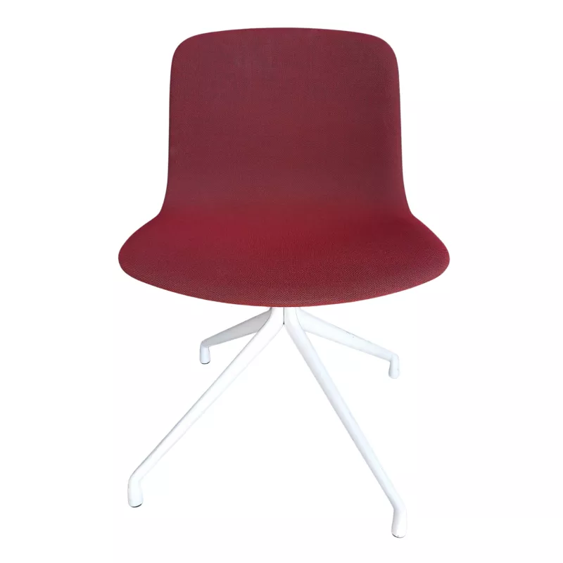 TROY│Chaise d'accueil / collectivité - Tissu│4 branches│Rouge bordeaux