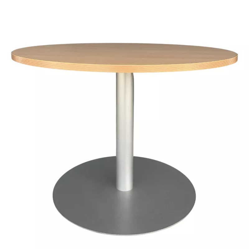 SANMA│Table ronde ø 100cm x H70cm│Hêtre/ gris aluminium