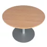 SANMA│Table ronde ø 100cm x H70cm│Hêtre/ gris aluminium