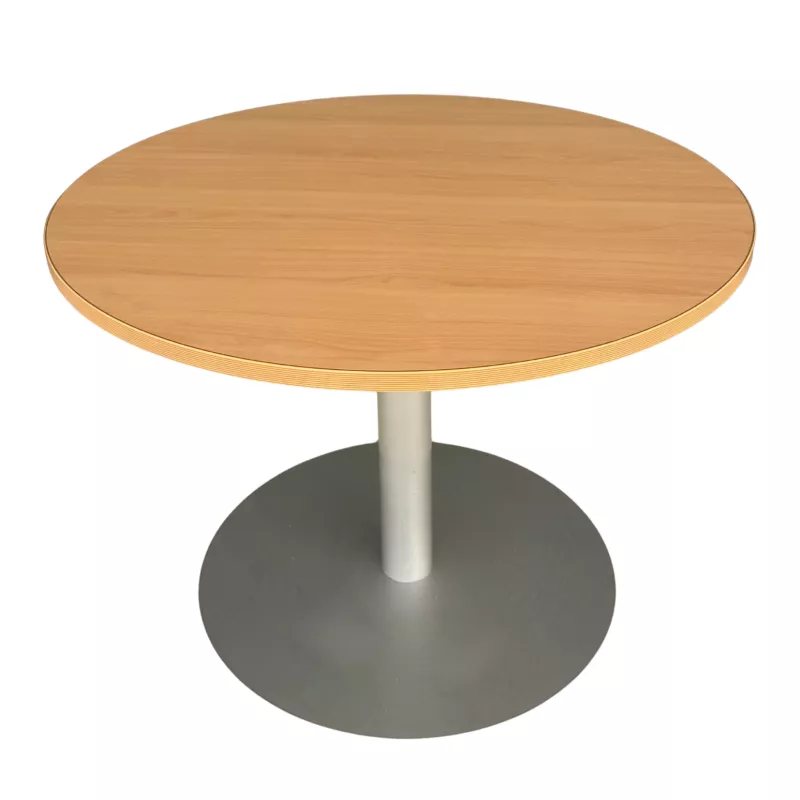 SANMA│Table ronde ø 100cm x H70cm│Hêtre/ gris aluminium