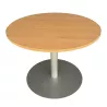 SANMA│Table ronde ø 100cm x H70cm│Hêtre/ gris aluminium