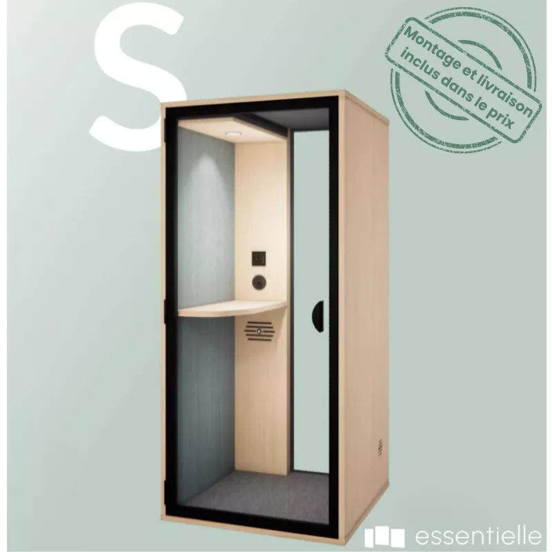 ESSENTIELLE SOLO│Modèle S│1 personne│Cabine acoustique pleine ou vitré