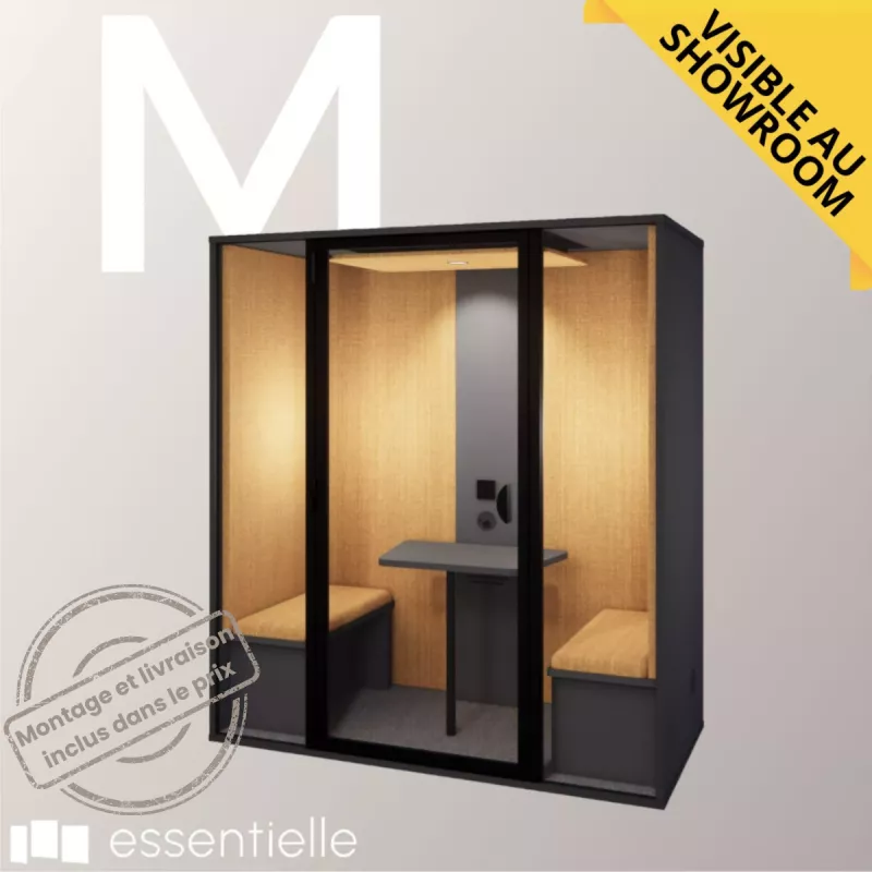 ESSENTIELLE DUO│Modèle M│2 personnes│Cabine acoustique pleine ou vitrée