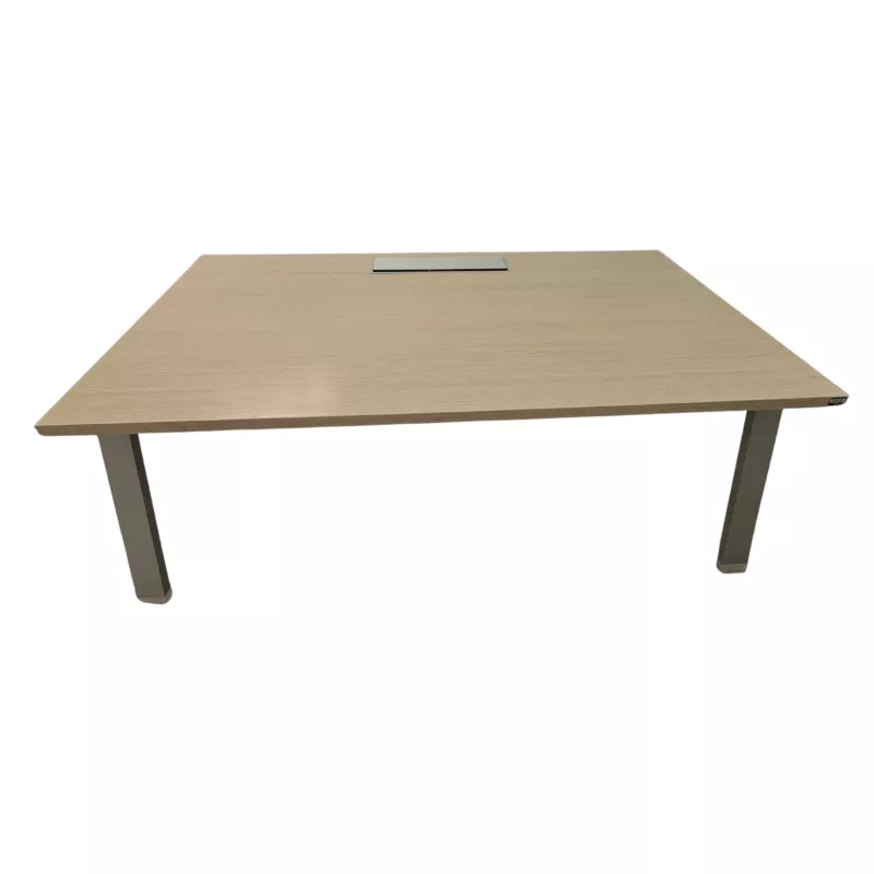 ALEA│Modèle Atreo│Bureau L 160 x p 80 cm x H Réglable│Chêne clair/ Gris clair