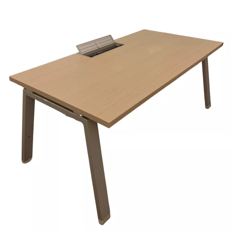 ALEA│Modèle Atreo│Bureau L 160 x p 80 cm x H Réglable│Chêne clair/ Gris clair