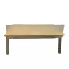 Pack ALEA│Modèle Atreo avec cloison│Bureau L 160 x p 80 cm x H Réglable│Cloison L145cm X H39cm │Petite trappe│Chêne clair/ Gris