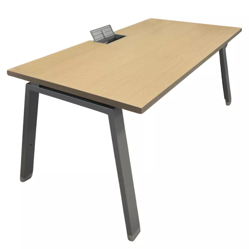 ALEA│Modèle Atreo│Bureau L 160 x p 80 cm x H Réglable│Chêne clair/ Gris clair