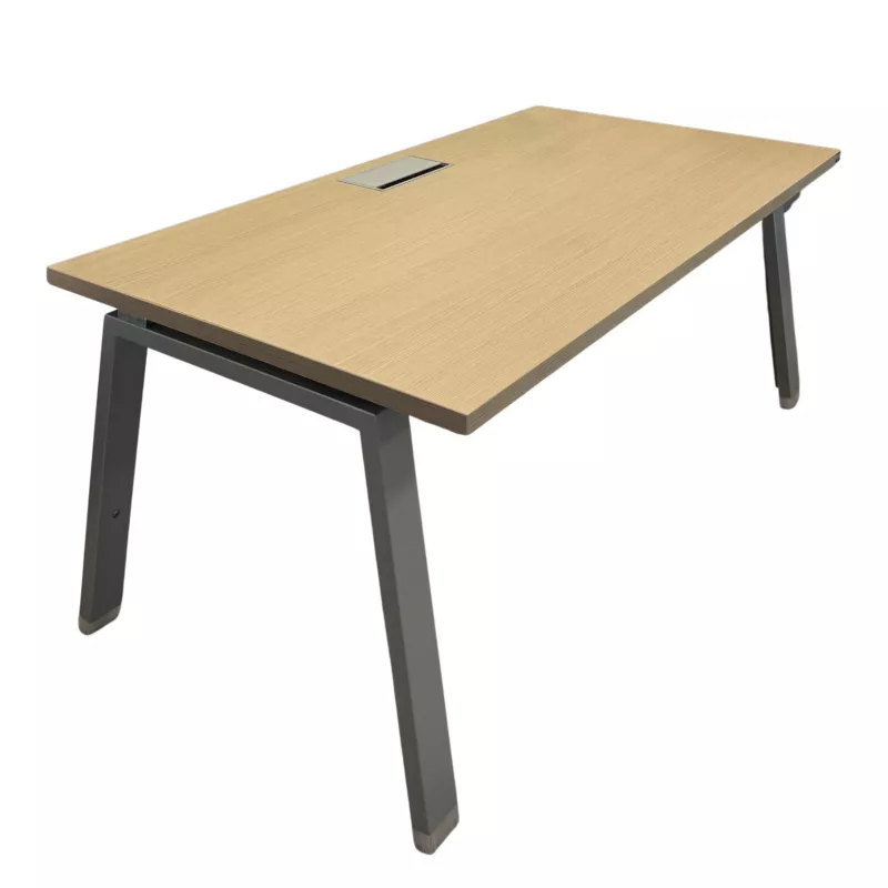 ALEA│Modèle Atreo│Bureau L 160 x p 80 cm x H Réglable│Chêne clair/ Gris clair