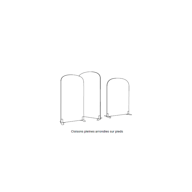 SPATIA│Cloison arrondie│mélaminé Hauteur 160 cm│ L80-100-120 cm