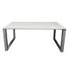 DIAMANT│Bureau Direction droit  L 180 x p 90 │Blanc laqué/Chromé
