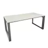 DIAMANT│Bureau Direction droit  L 180 x p 90 │Blanc laqué/Chromé