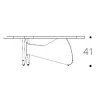 GALET│Table Basse galet H 41 X L120 cm│Pieds structurex