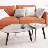 GALET │ Table basse 55 x 45 x 38 cm│Pieds en acier laqué noir mat│coloris céramique à choix