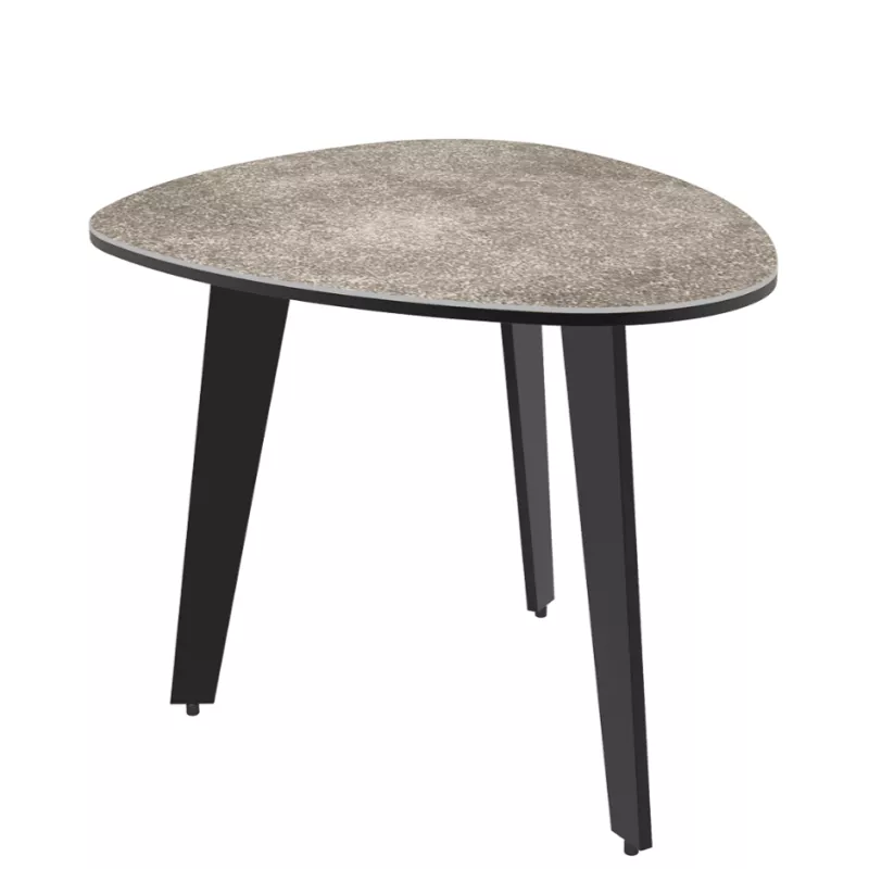 GALET │ Table basse 55 x 45 x 38 cm│Pieds en acier laqué noir mat│coloris céramique à choix