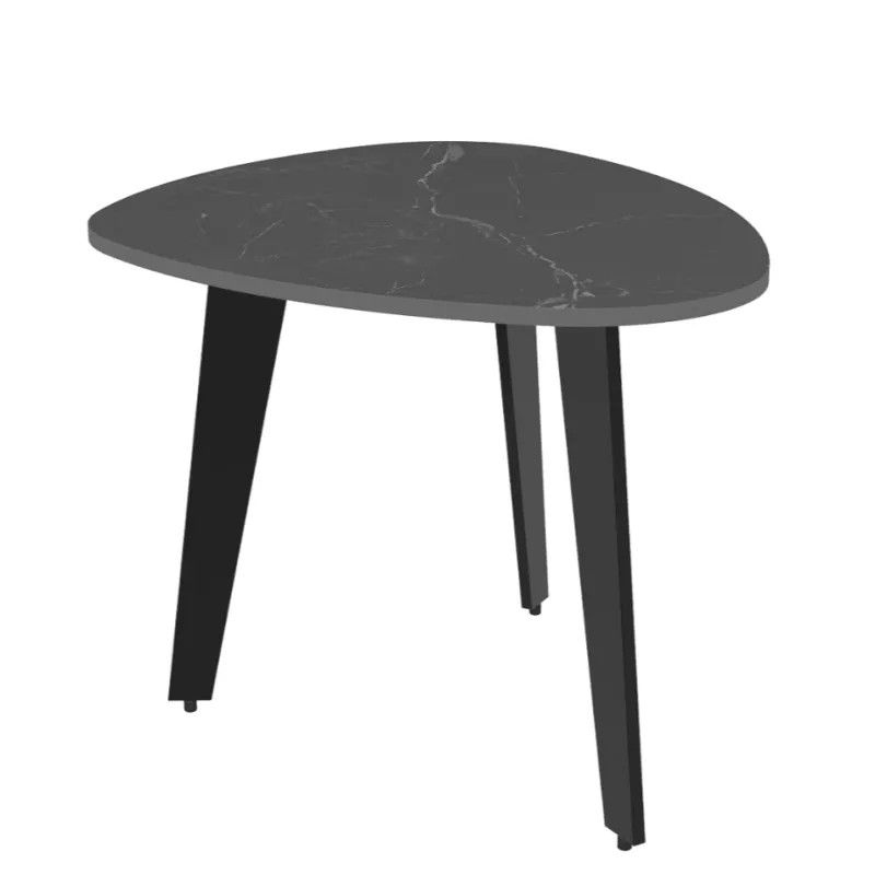 GALET │ Table basse 55 x 45 x 38 cm│Pieds en acier laqué noir mat│coloris céramique à choix