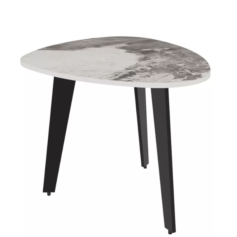 GALET │ Table basse 55 x 45 x 38 cm│Pieds en acier laqué noir mat│coloris céramique à choix
