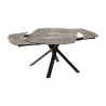 KHEOPS │Table extensible 120/180cm│Pieds en acier laqué noir mat│Coloris à choix
