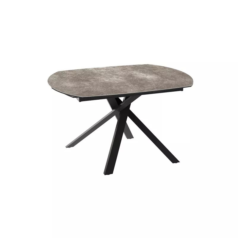 KHEOPS │Table extensible 120/180cm│Pieds en acier laqué noir mat│Coloris à choix