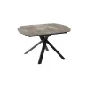 KHEOPS │Table extensible 120/180cm│Pieds en acier laqué noir mat│Coloris à choix